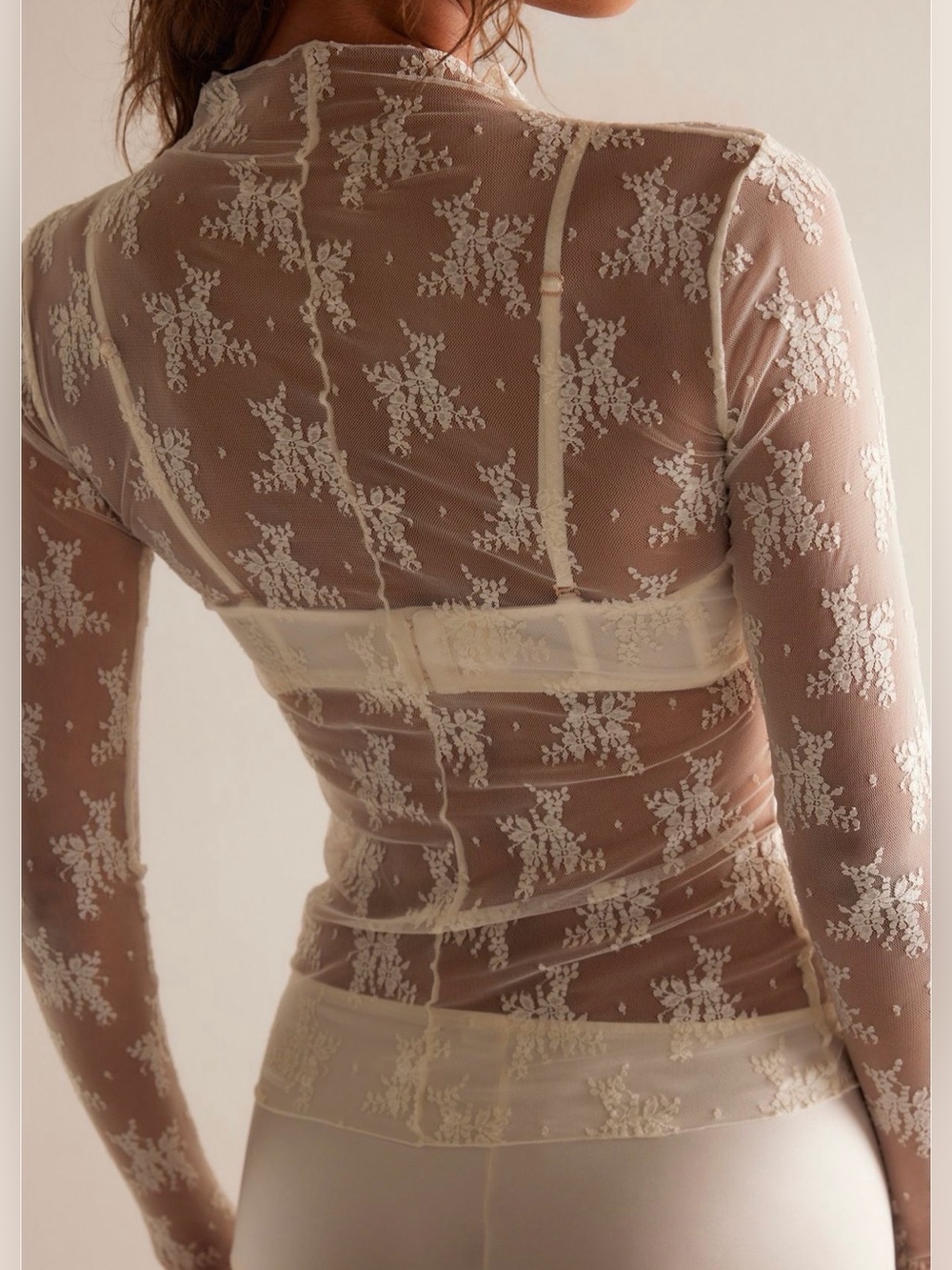 Free People Intimately Women’s Lady Lux Layering Top in Evening Cream, Small - Picture 2 of 14